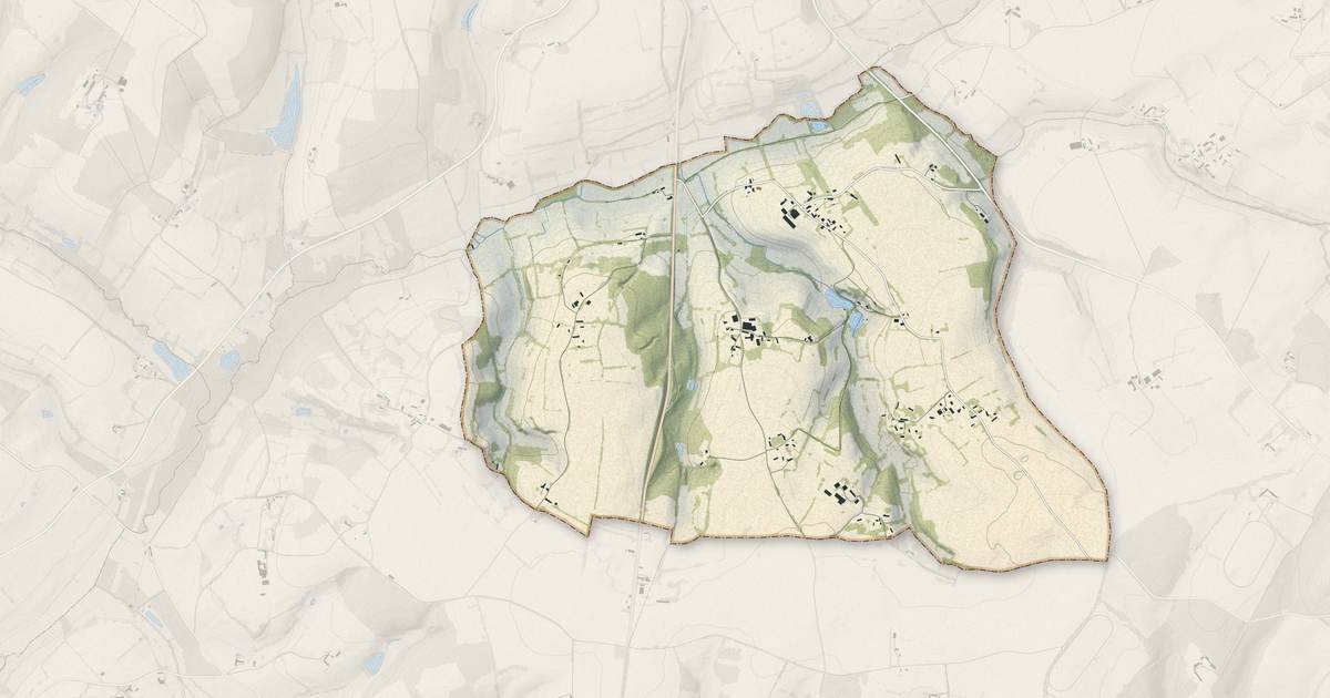 Portrait cartographique de Saint-Martin-des-Pézerits : relief, eau, forêts, bâti et voies, calculés à partir des données de l'IGN
