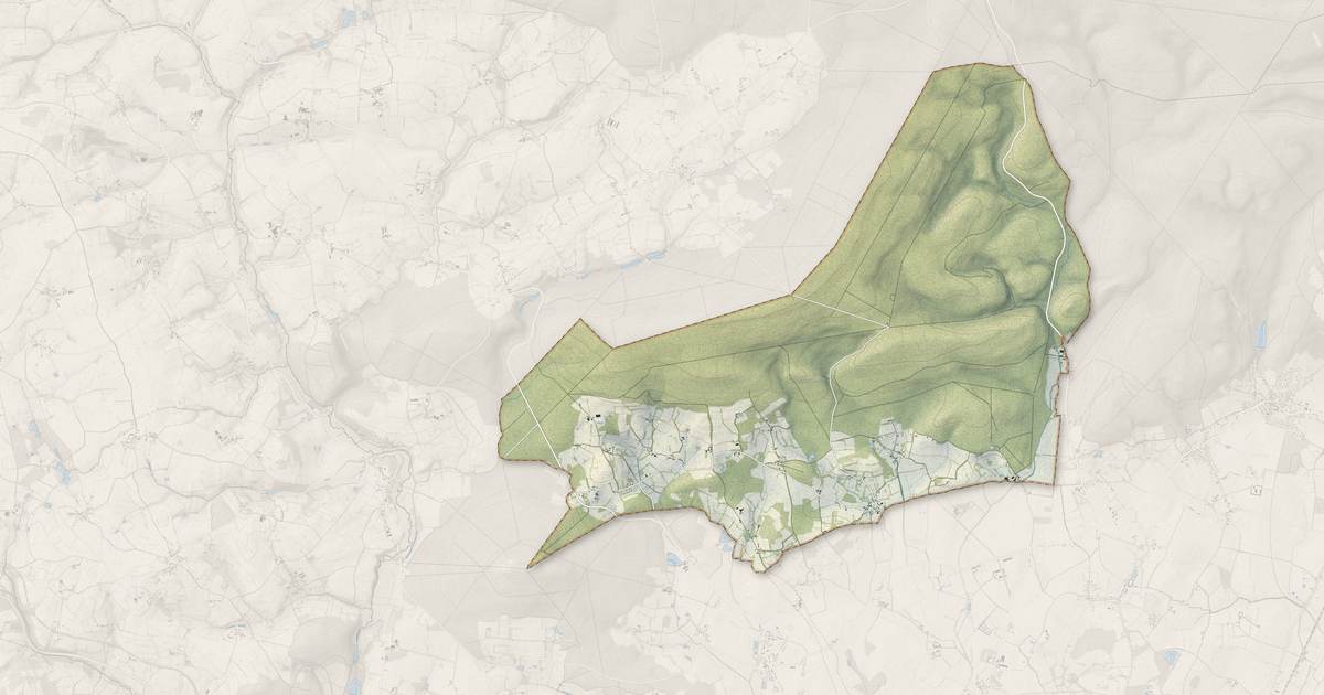 Portrait cartographique de Saint-Nicolas-des-Bois : relief, eau, forêts, bâti et voies, calculés à partir des données de l'IGN