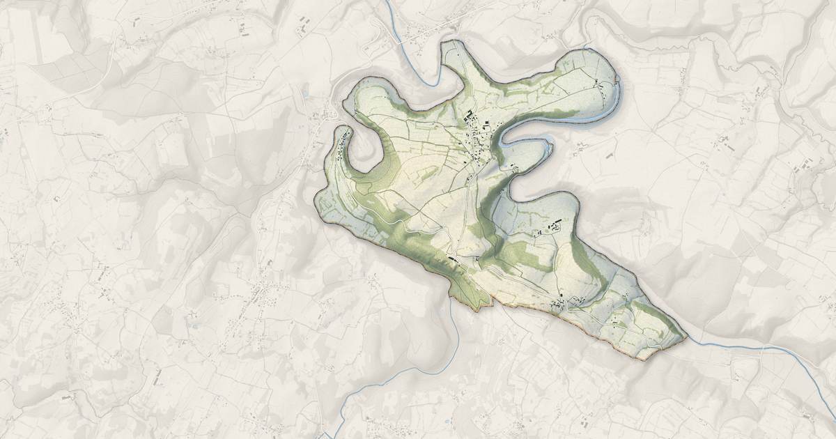 Portrait cartographique de Saint-Philbert-sur-Orne : relief, eau, forêts, bâti et voies, calculés à partir des données de l'IGN