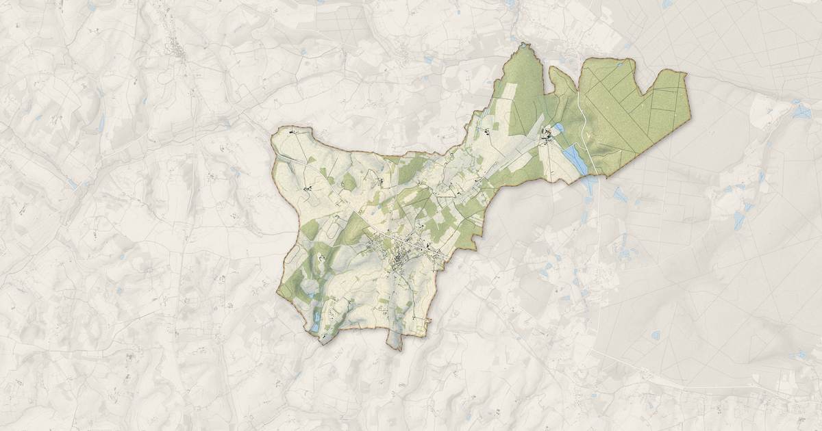 Portrait cartographique de Soligny-la-Trappe : relief, eau, forêts, bâti et voies, calculés à partir des données de l'IGN