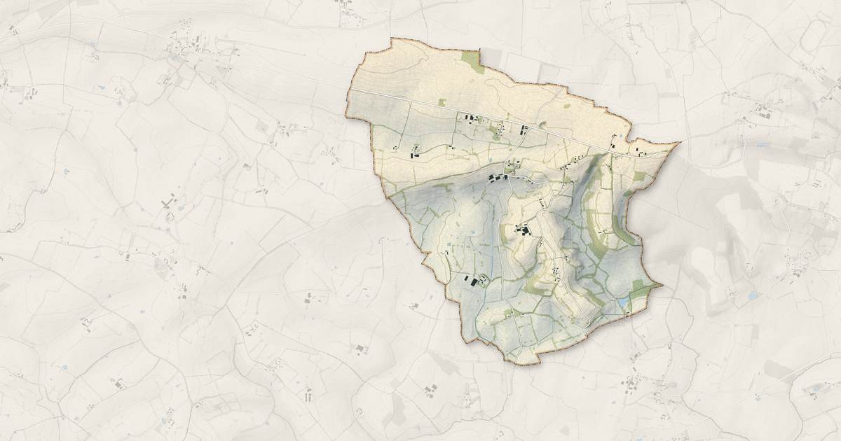 Portrait cartographique de Trémont : relief, eau, forêts, bâti et voies, calculés à partir des données de l'IGN