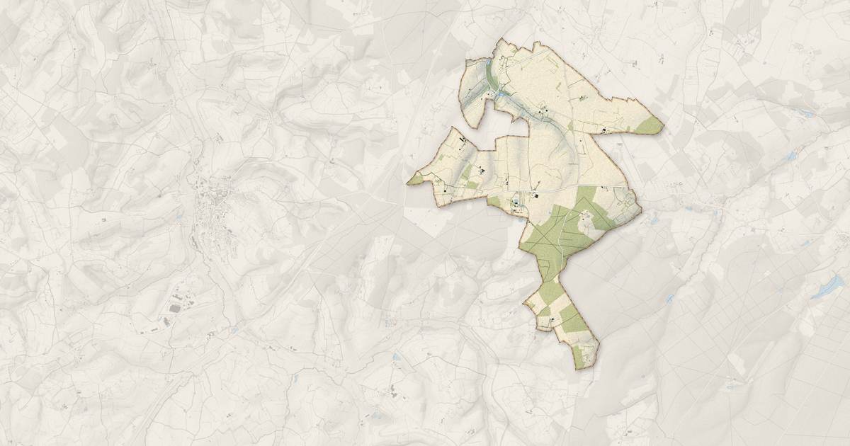 Portrait cartographique de La Trinité-des-Laitiers : relief, eau, forêts, bâti et voies, calculés à partir des données de l'IGN