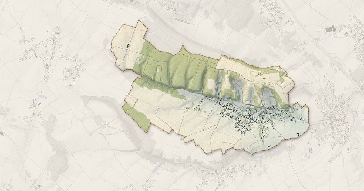Portrait cartographique de Ablain-Saint-Nazaire : relief, eau, forêts, bâti et voies, calculés à partir des données de l'IGN