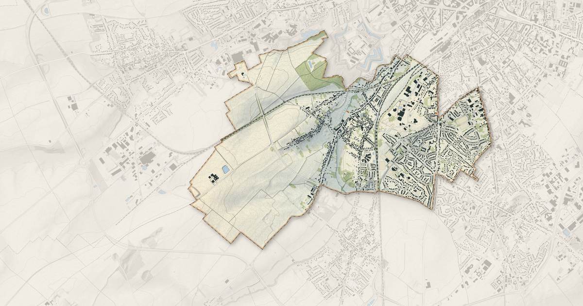 Portrait cartographique de Achicourt : relief, eau, forêts, bâti et voies, calculés à partir des données de l'IGN
