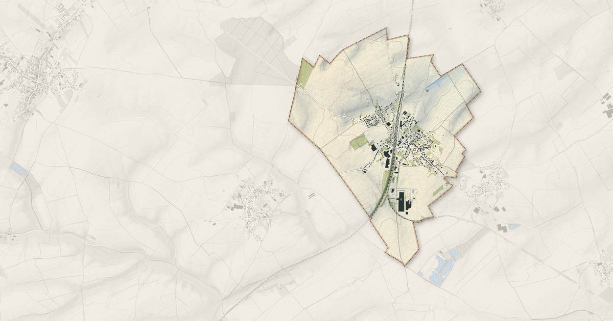Portrait cartographique de Achiet-le-Grand : relief, eau, forêts, bâti et voies, calculés à partir des données de l'IGN