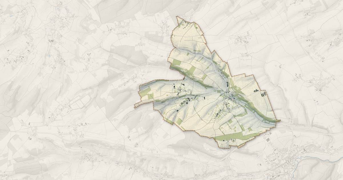 Portrait cartographique de Acquin-Westbécourt : relief, eau, forêts, bâti et voies, calculés à partir des données de l'IGN