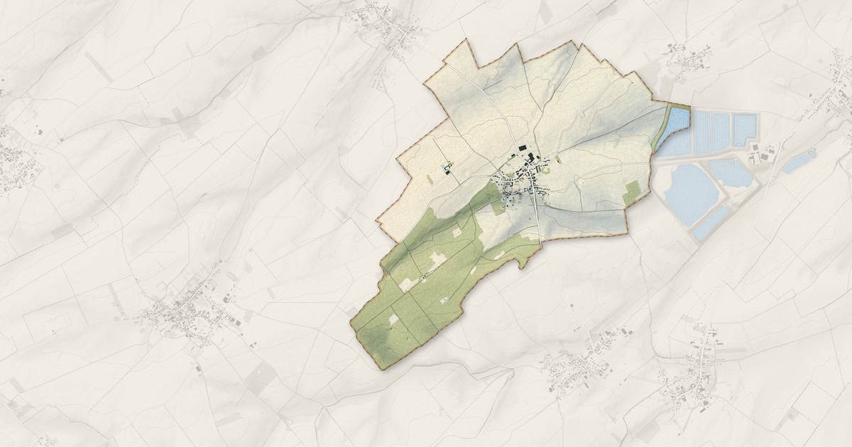Portrait cartographique de Adinfer : relief, eau, forêts, bâti et voies, calculés à partir des données de l'IGN