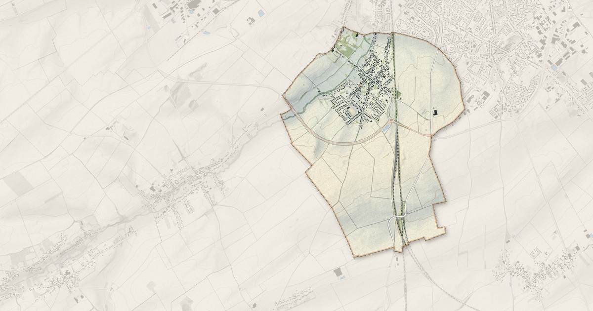Portrait cartographique de Agny : relief, eau, forêts, bâti et voies, calculés à partir des données de l'IGN