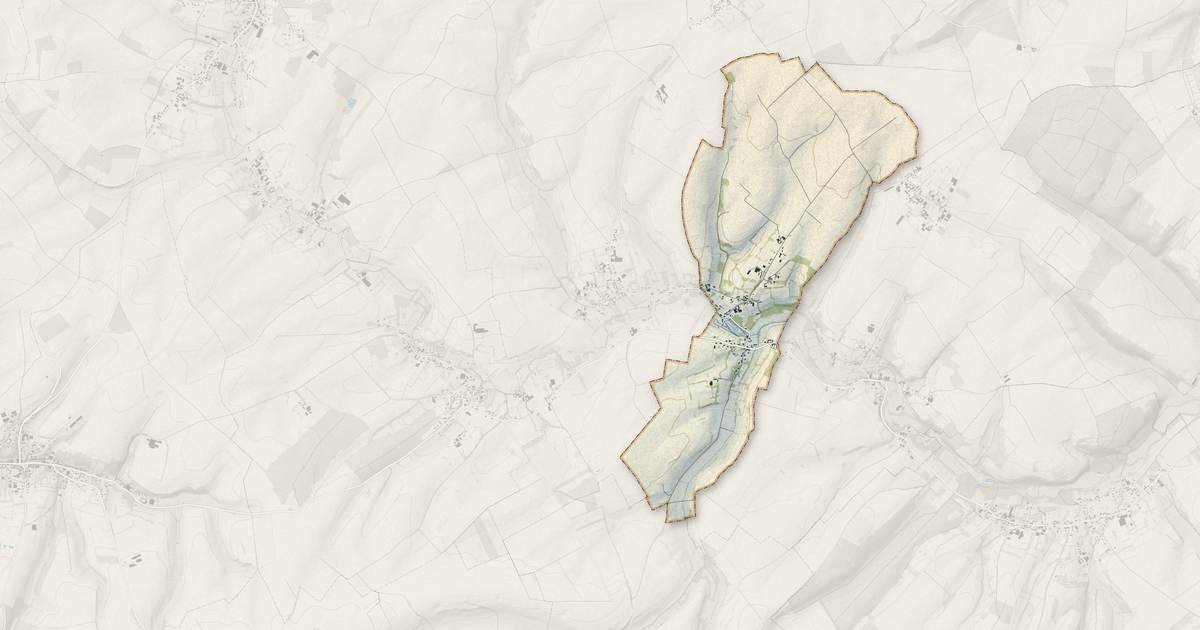 Portrait cartographique de Aix-en-Ergny : relief, eau, forêts, bâti et voies, calculés à partir des données de l'IGN