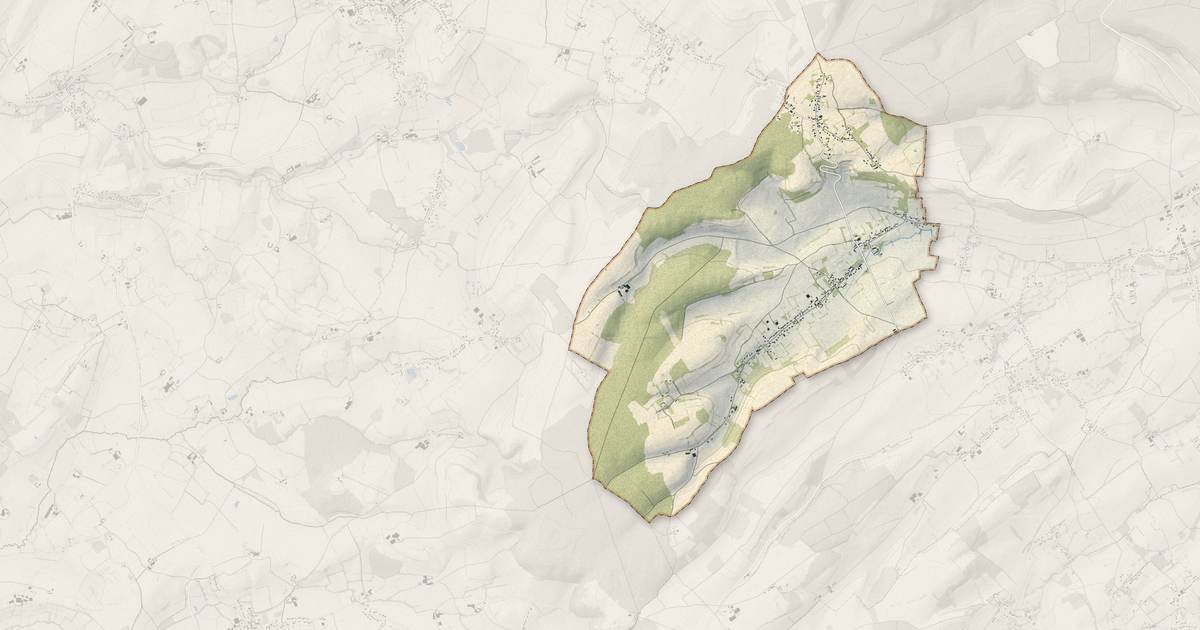 Portrait cartographique de Alembon : relief, eau, forêts, bâti et voies, calculés à partir des données de l'IGN