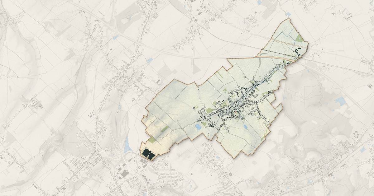 Portrait cartographique de Allouagne : relief, eau, forêts, bâti et voies, calculés à partir des données de l'IGN