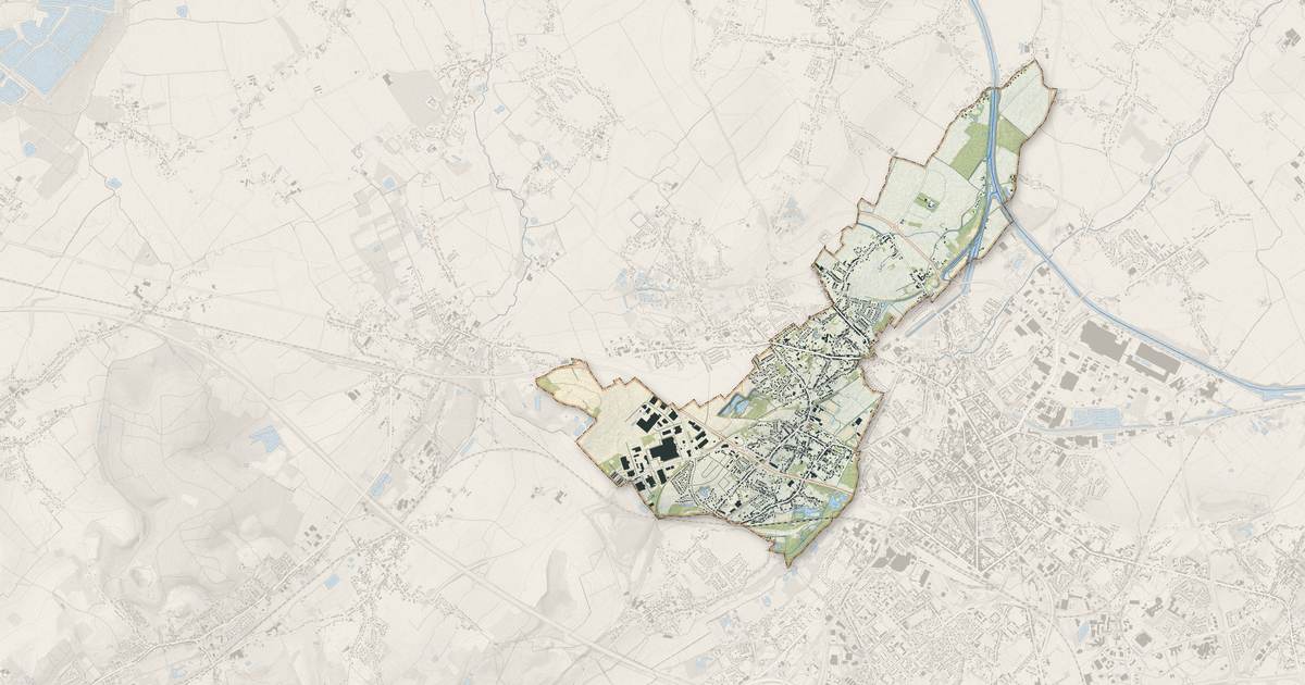 Portrait cartographique de Annezin : relief, eau, forêts, bâti et voies, calculés à partir des données de l'IGN