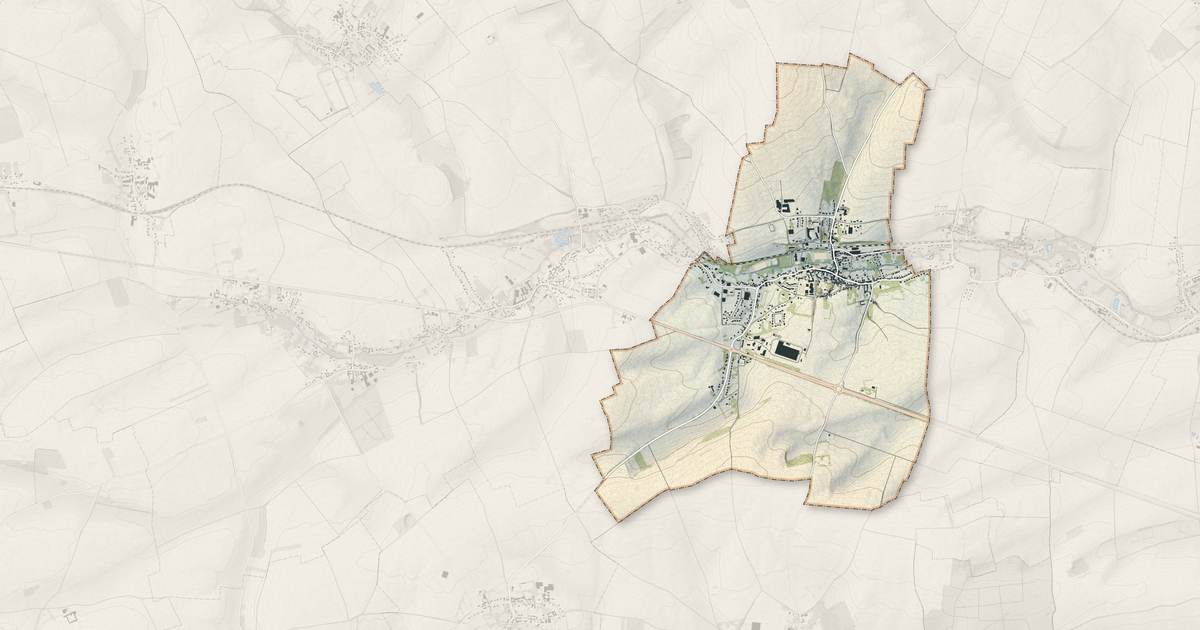 Portrait cartographique de Aubigny-en-Artois : relief, eau, forêts, bâti et voies, calculés à partir des données de l'IGN