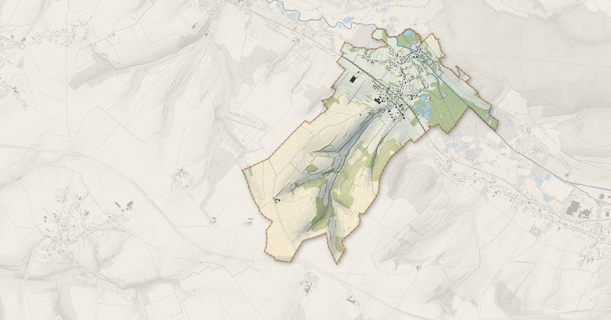 Portrait cartographique de Aubin-Saint-Vaast : relief, eau, forêts, bâti et voies, calculés à partir des données de l'IGN