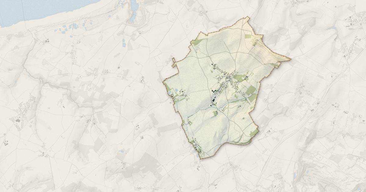 Portrait cartographique de Audembert : relief, eau, forêts, bâti et voies, calculés à partir des données de l'IGN