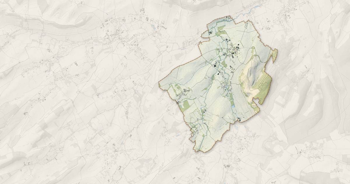 Portrait cartographique de Audrehem : relief, eau, forêts, bâti et voies, calculés à partir des données de l'IGN