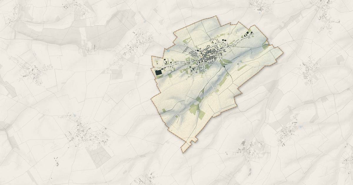 Portrait cartographique de Avesnes-le-Comte : relief, eau, forêts, bâti et voies, calculés à partir des données de l'IGN