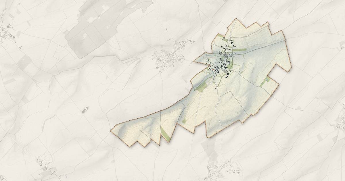 Portrait cartographique de Ayette : relief, eau, forêts, bâti et voies, calculés à partir des données de l'IGN