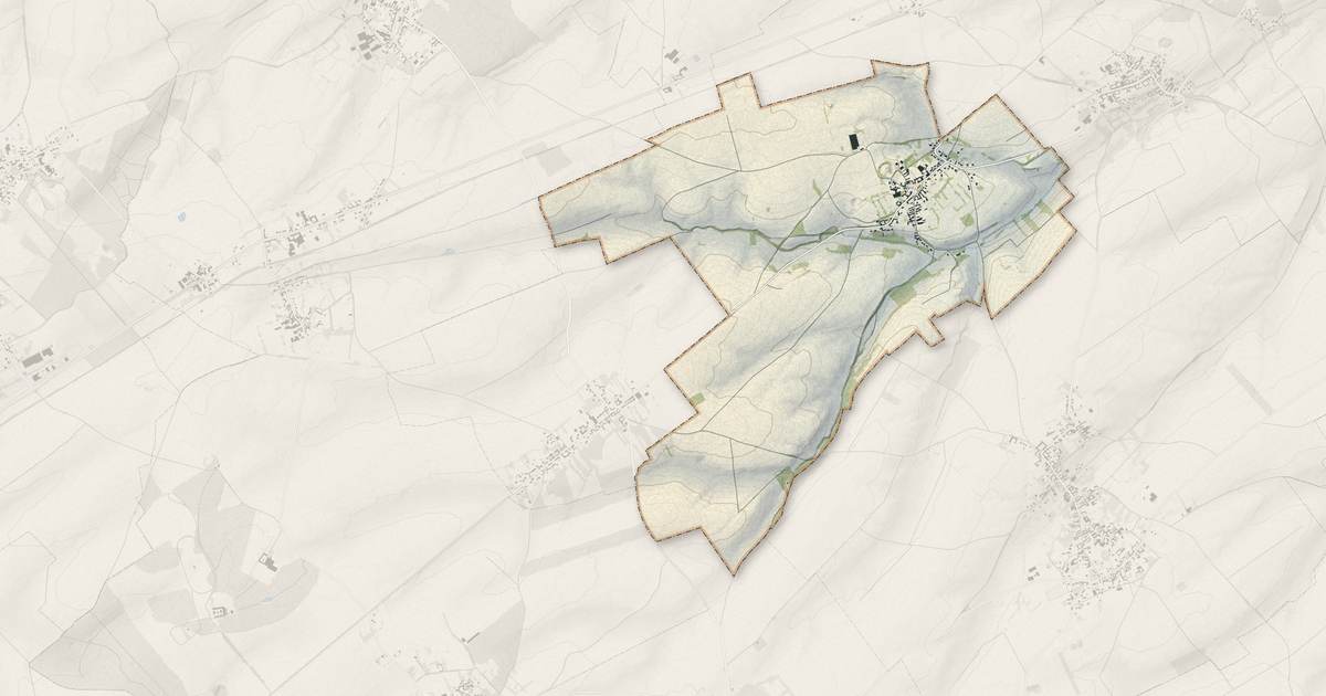 Portrait cartographique de Bailleulmont : relief, eau, forêts, bâti et voies, calculés à partir des données de l'IGN