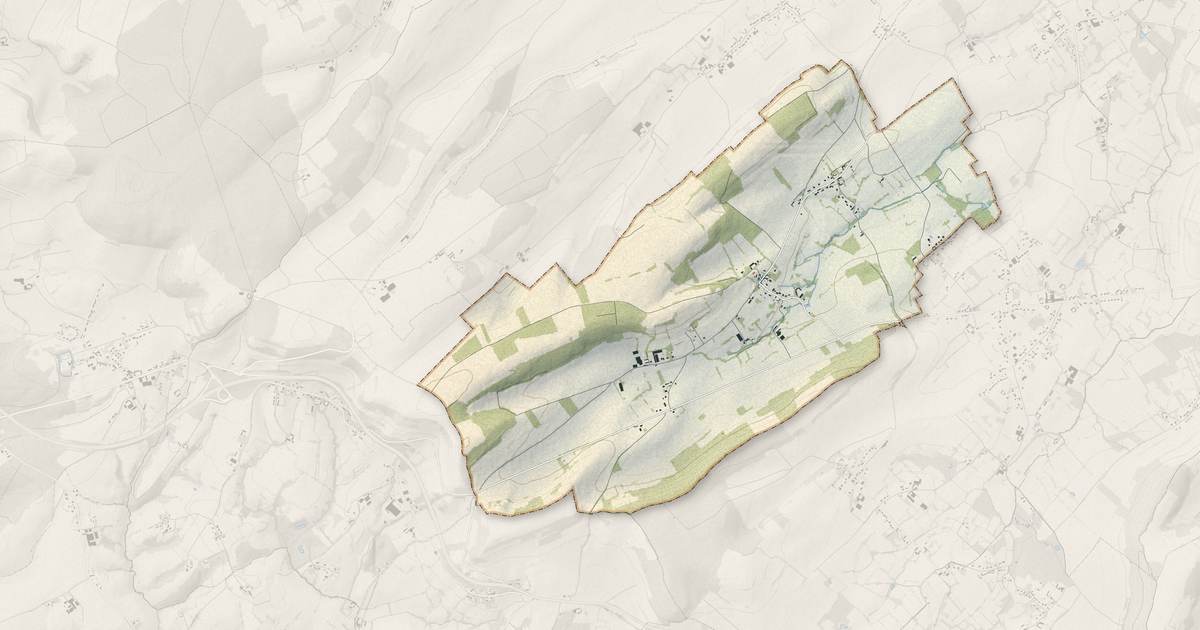 Portrait cartographique de Bainghen : relief, eau, forêts, bâti et voies, calculés à partir des données de l'IGN