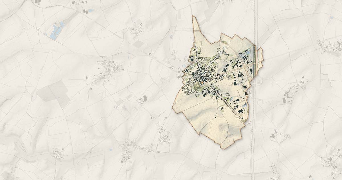 Portrait cartographique de Bapaume : relief, eau, forêts, bâti et voies, calculés à partir des données de l'IGN