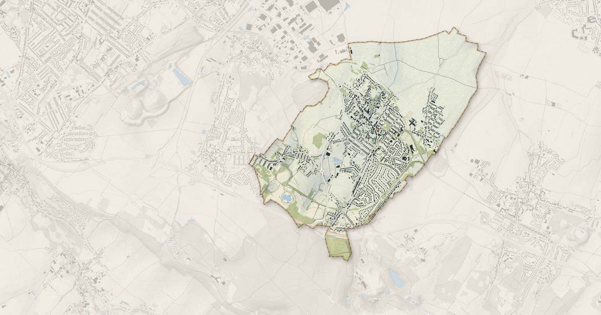 Portrait cartographique de Barlin : relief, eau, forêts, bâti et voies, calculés à partir des données de l'IGN