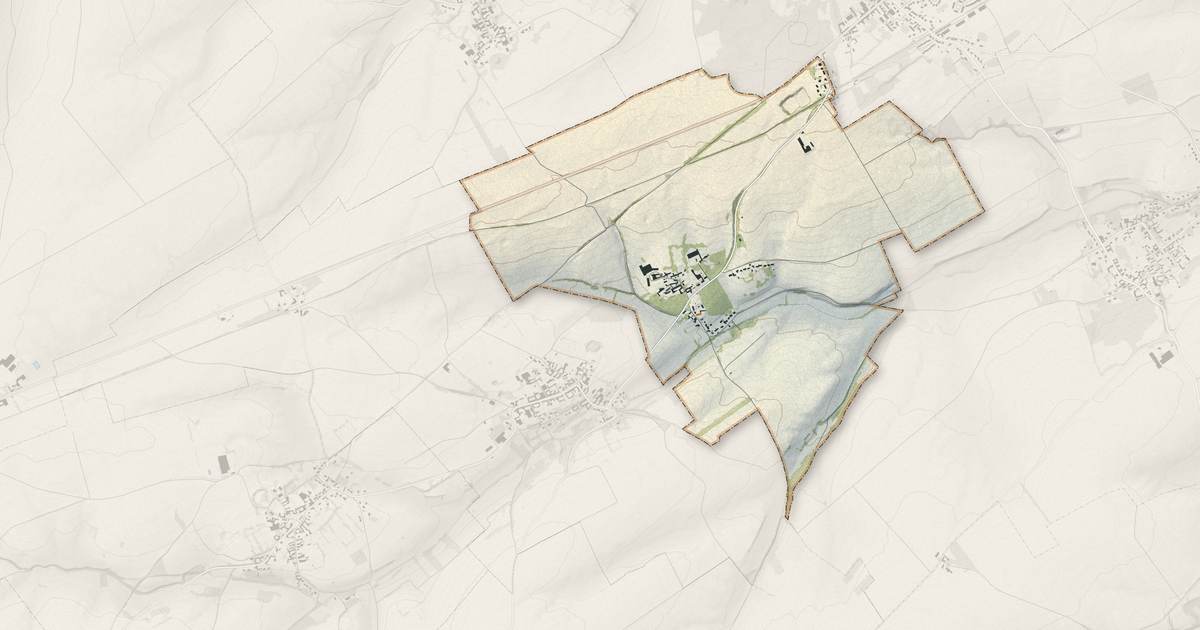 Portrait cartographique de Basseux : relief, eau, forêts, bâti et voies, calculés à partir des données de l'IGN