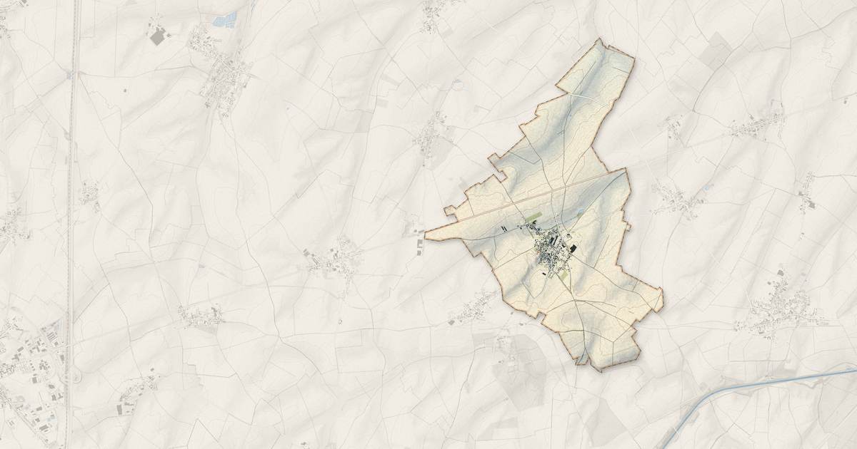 Portrait cartographique de Beaumetz-lès-Cambrai : relief, eau, forêts, bâti et voies, calculés à partir des données de l'IGN