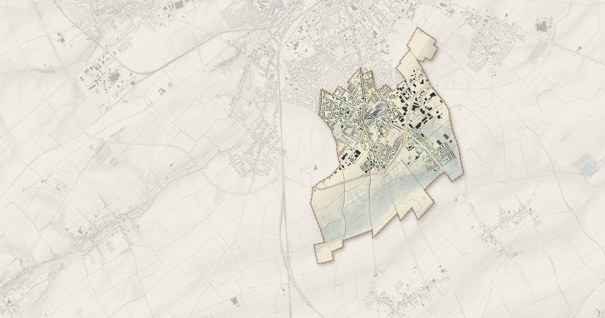 Portrait cartographique de Beaurains : relief, eau, forêts, bâti et voies, calculés à partir des données de l'IGN