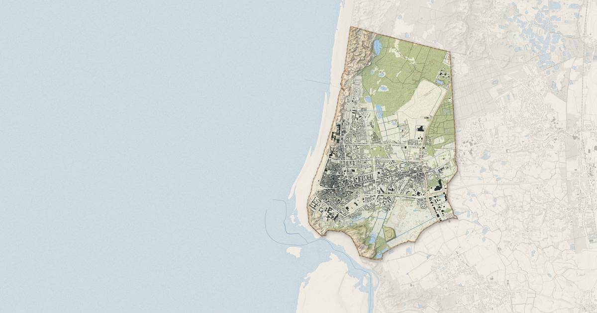 Portrait cartographique de Berck : relief, eau, forêts, bâti et voies, calculés à partir des données de l'IGN