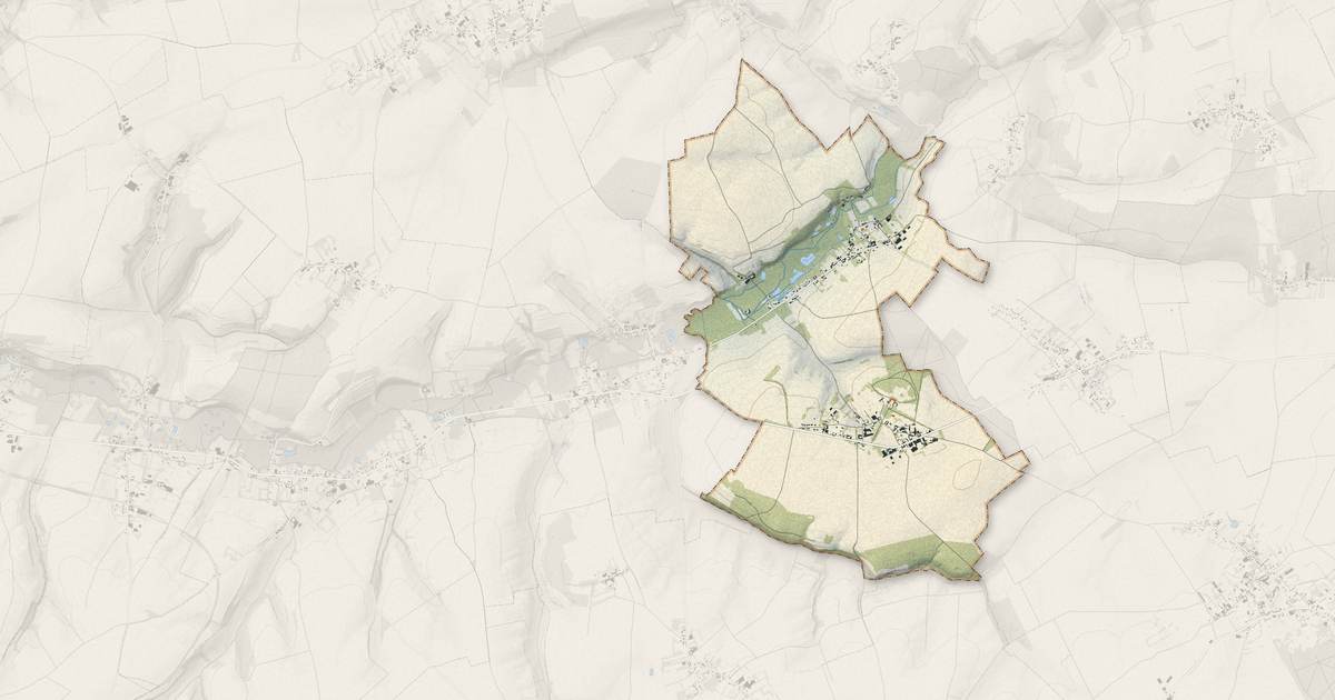Portrait cartographique de Berlencourt-le-Cauroy : relief, eau, forêts, bâti et voies, calculés à partir des données de l'IGN