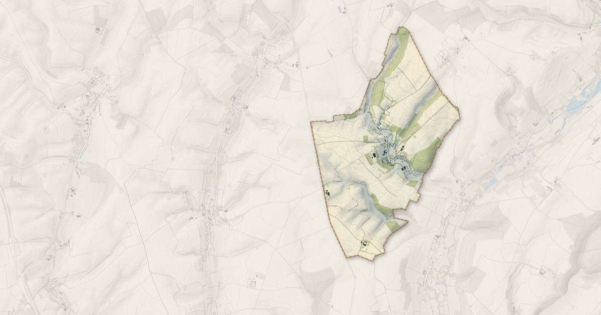 Portrait cartographique de Bernieulles : relief, eau, forêts, bâti et voies, calculés à partir des données de l'IGN