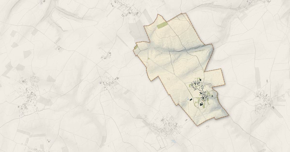 Portrait cartographique de Béthonsart : relief, eau, forêts, bâti et voies, calculés à partir des données de l'IGN