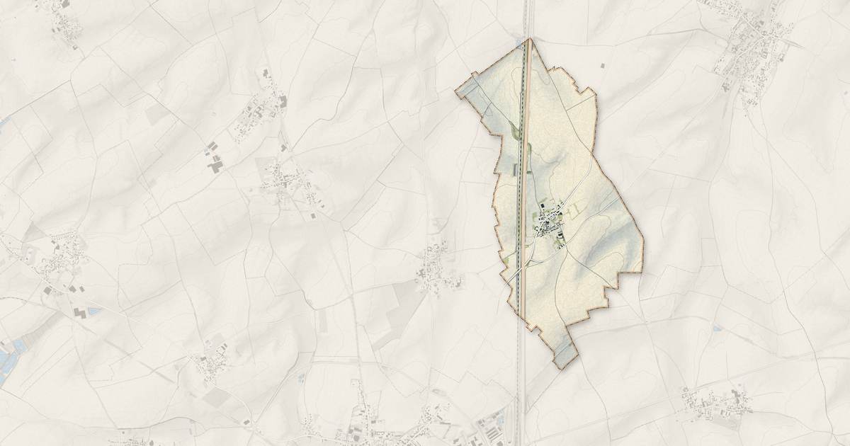 Portrait cartographique de Beugnâtre : relief, eau, forêts, bâti et voies, calculés à partir des données de l'IGN
