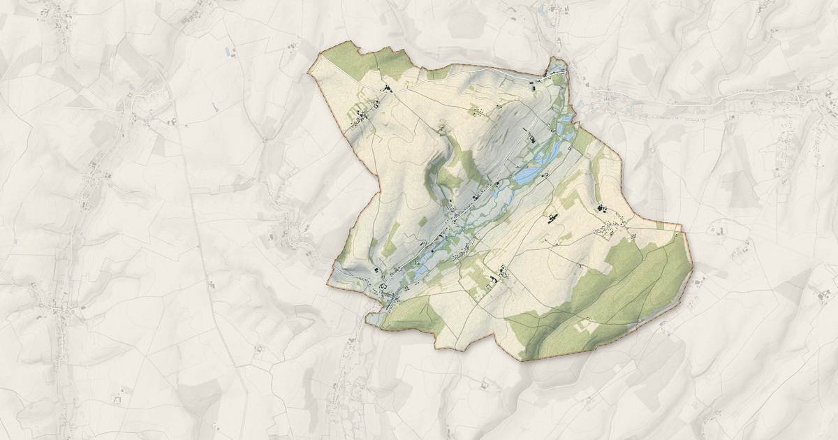 Portrait cartographique de Beussent : relief, eau, forêts, bâti et voies, calculés à partir des données de l'IGN