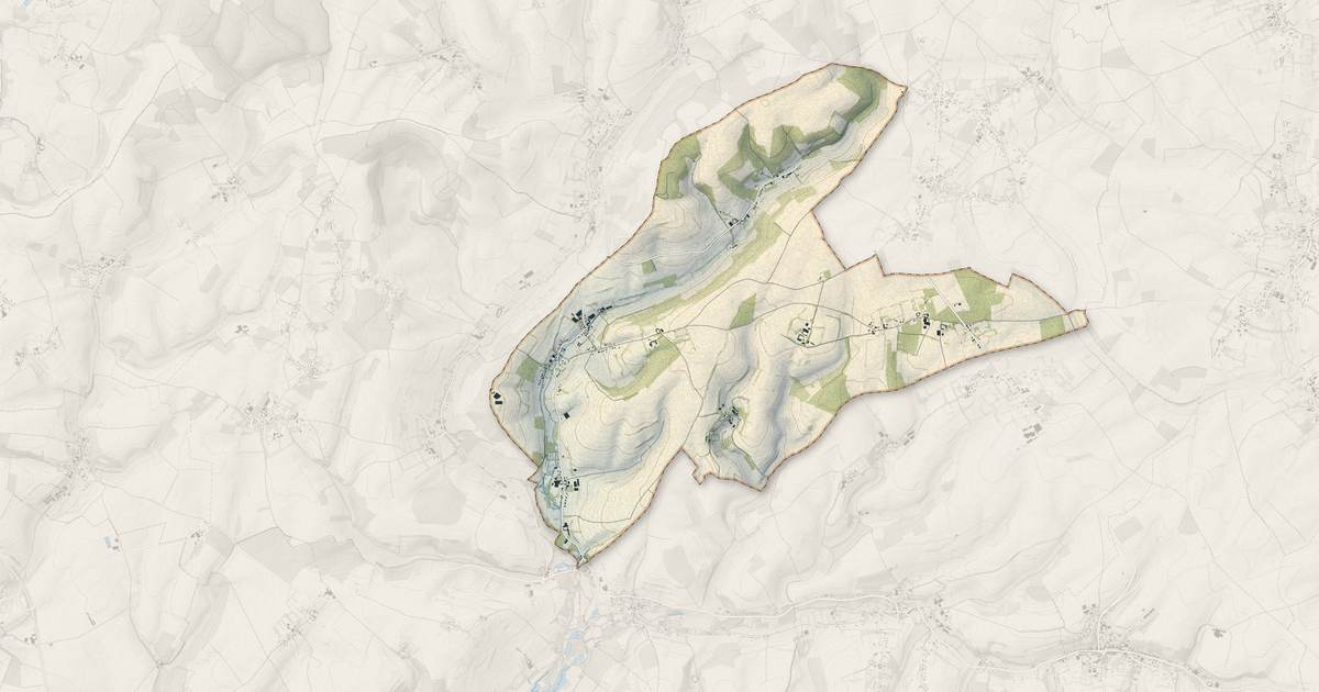 Portrait cartographique de Bezinghem : relief, eau, forêts, bâti et voies, calculés à partir des données de l'IGN