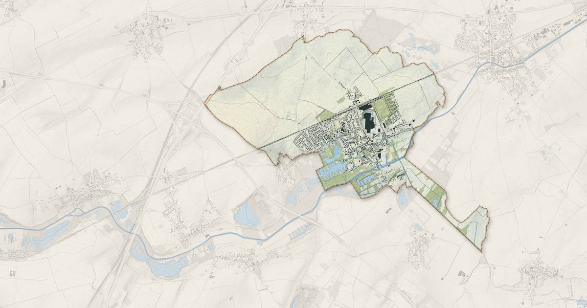 Portrait cartographique de Biache-Saint-Vaast : relief, eau, forêts, bâti et voies, calculés à partir des données de l'IGN