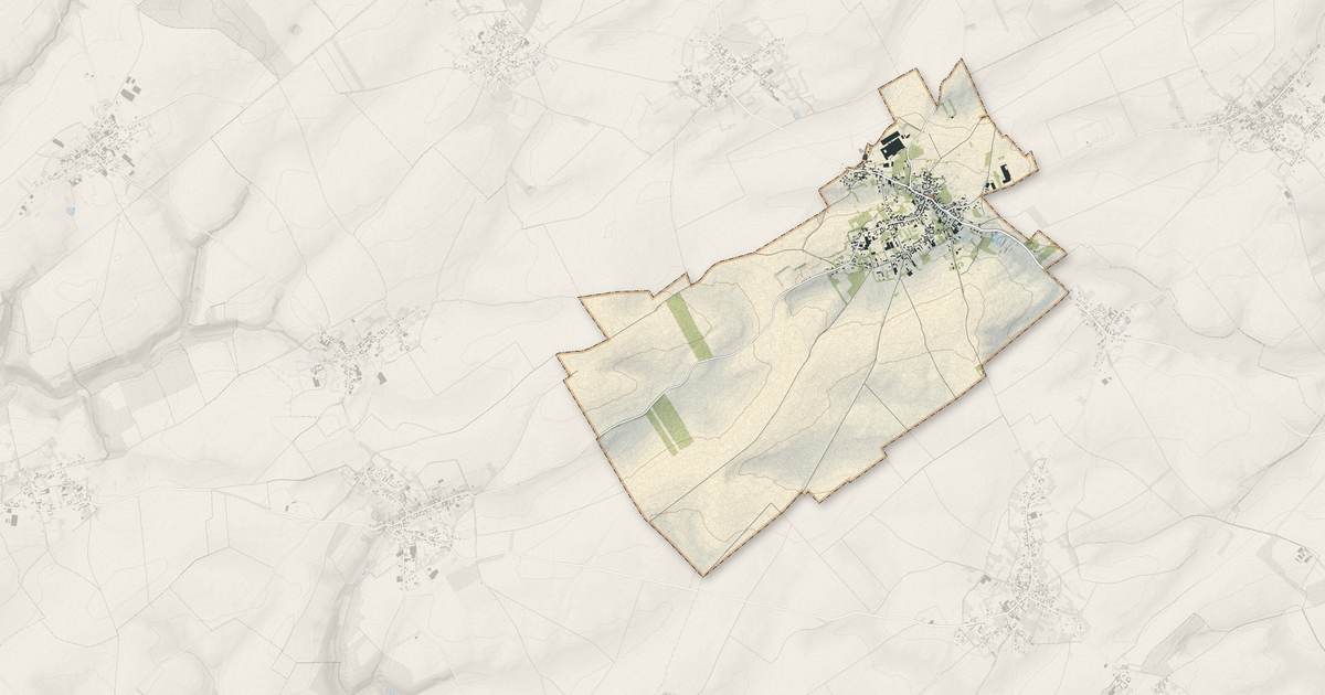 Portrait cartographique de Bienvillers-au-Bois : relief, eau, forêts, bâti et voies, calculés à partir des données de l'IGN