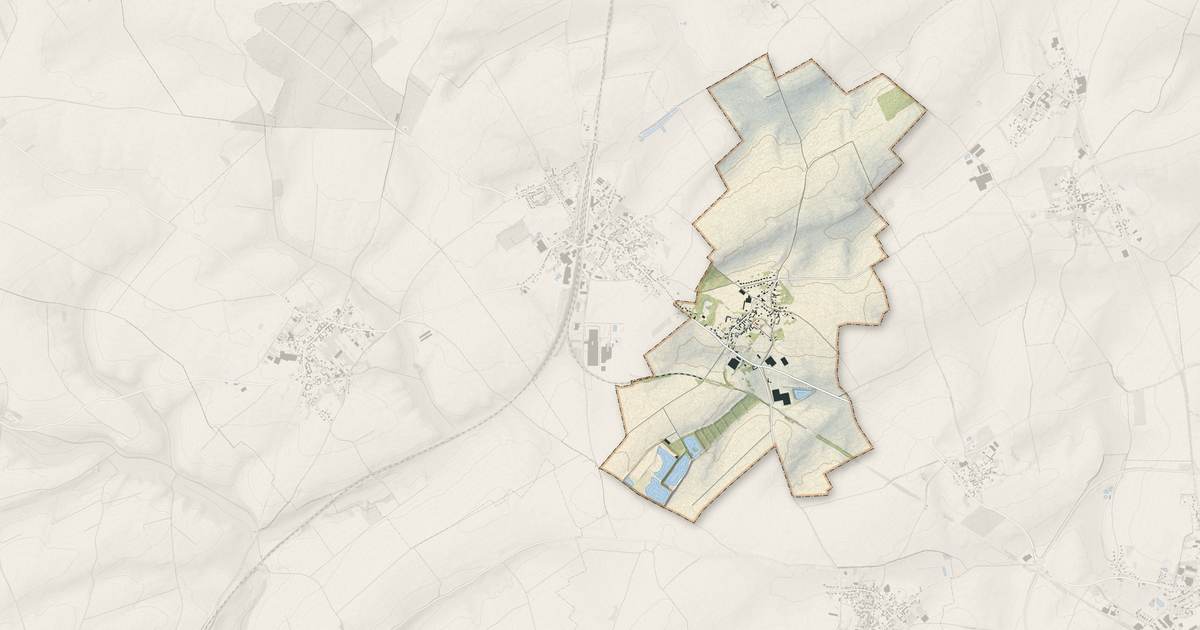 Portrait cartographique de Bihucourt : relief, eau, forêts, bâti et voies, calculés à partir des données de l'IGN