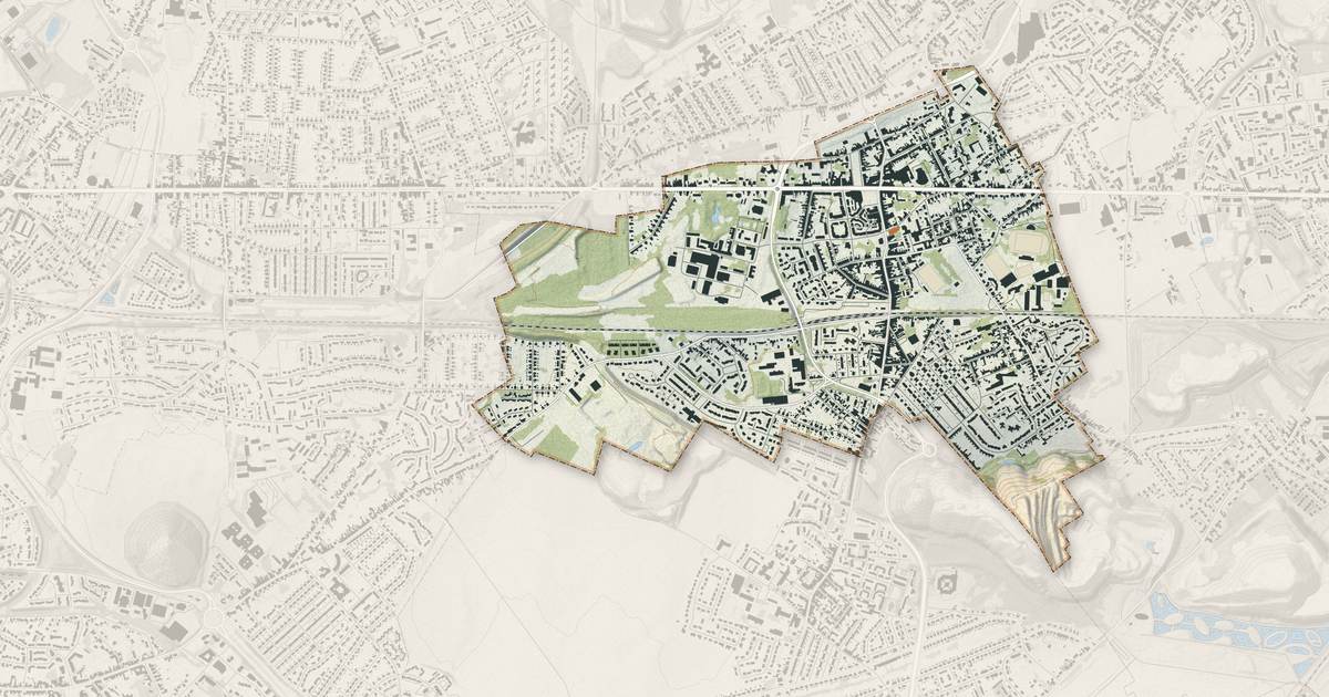 Portrait cartographique de Billy-Montigny : relief, eau, forêts, bâti et voies, calculés à partir des données de l'IGN