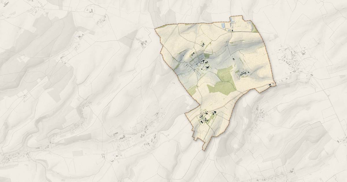 Portrait cartographique de Bimont : relief, eau, forêts, bâti et voies, calculés à partir des données de l'IGN