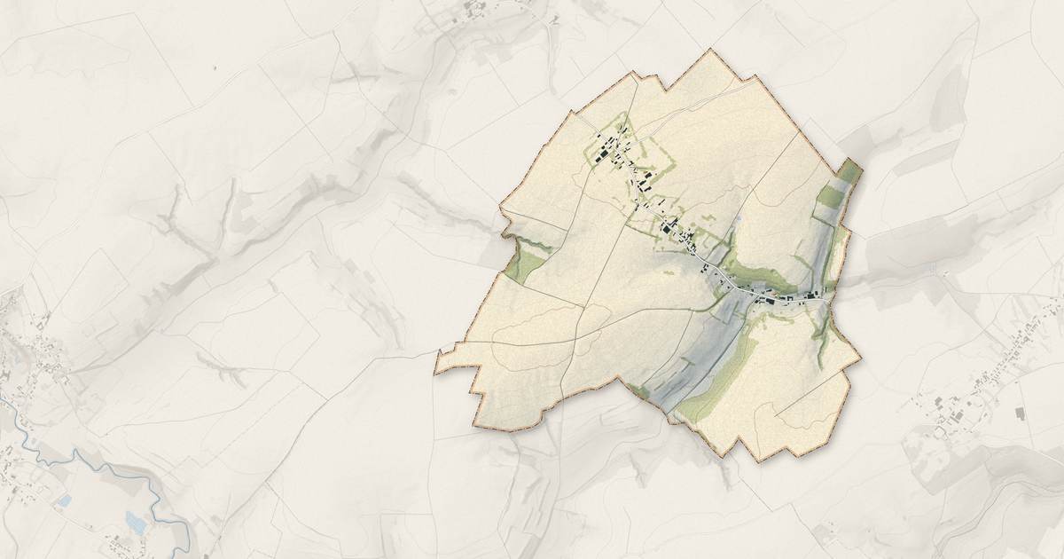 Portrait cartographique de Blangerval-Blangermont : relief, eau, forêts, bâti et voies, calculés à partir des données de l'IGN