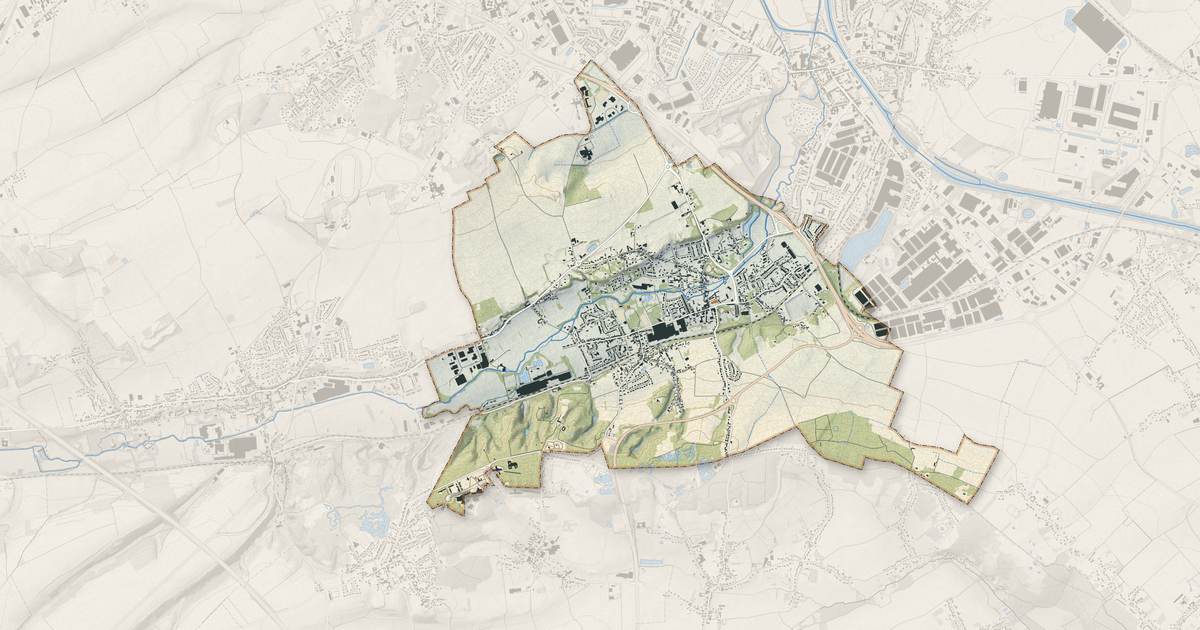 Portrait cartographique de Blendecques : relief, eau, forêts, bâti et voies, calculés à partir des données de l'IGN