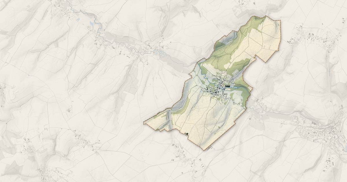 Portrait cartographique de Boubers-sur-Canche : relief, eau, forêts, bâti et voies, calculés à partir des données de l'IGN
