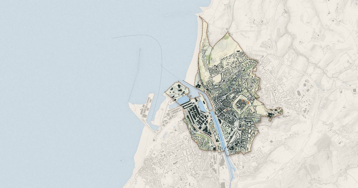 Portrait cartographique de Boulogne-sur-Mer : relief, eau, forêts, bâti et voies, calculés à partir des données de l'IGN