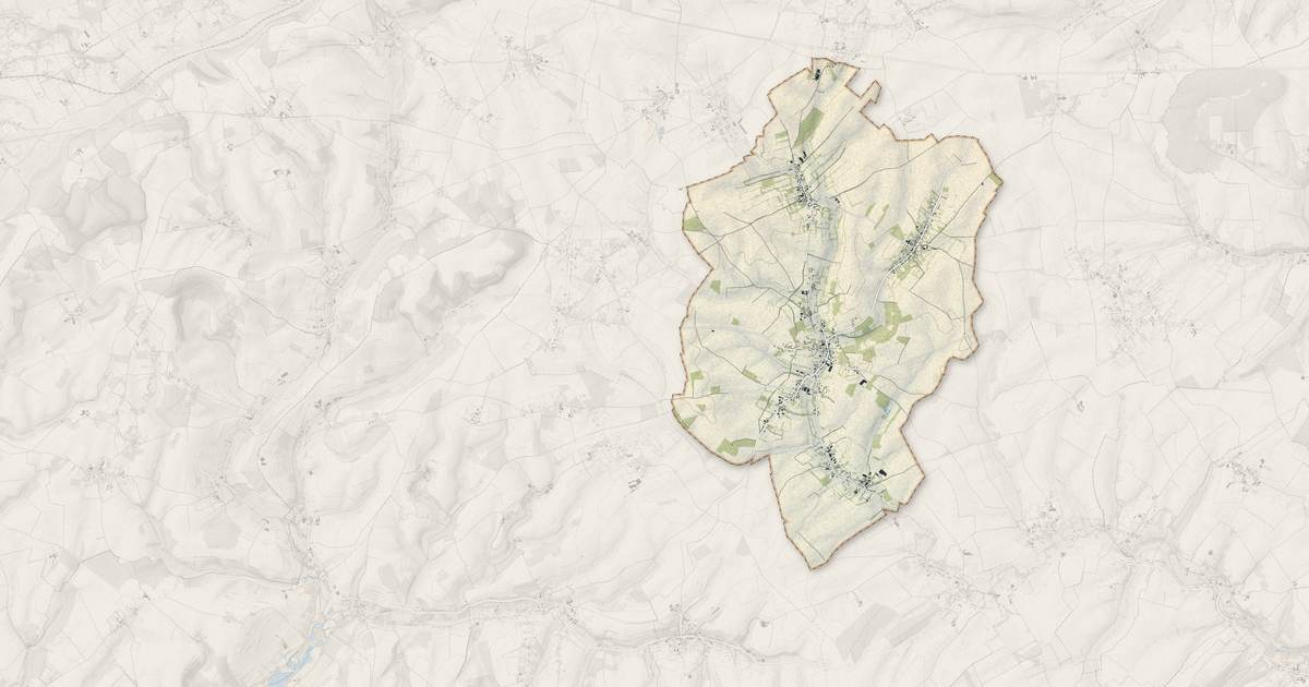 Portrait cartographique de Bourthes : relief, eau, forêts, bâti et voies, calculés à partir des données de l'IGN