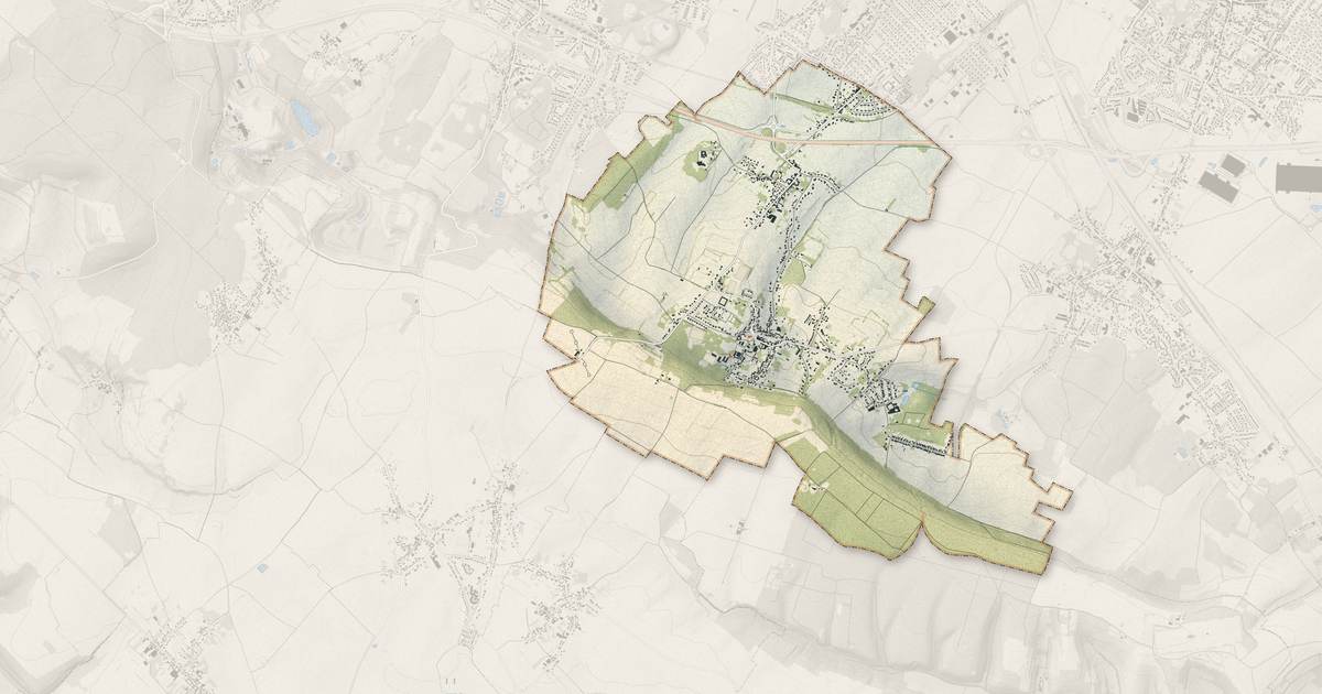 Portrait cartographique de Bouvigny-Boyeffles : relief, eau, forêts, bâti et voies, calculés à partir des données de l'IGN
