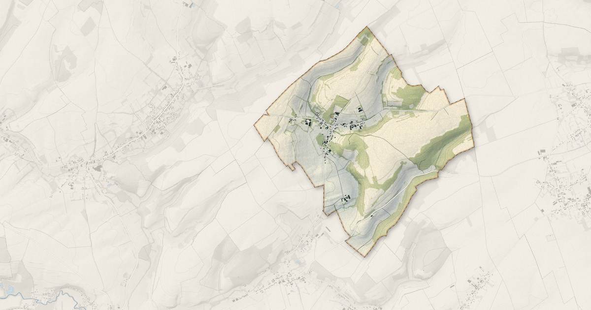 Portrait cartographique de Boyaval : relief, eau, forêts, bâti et voies, calculés à partir des données de l'IGN