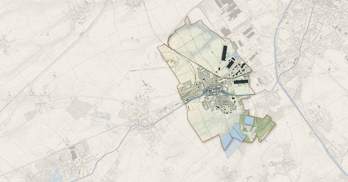 Portrait cartographique de Brebières : relief, eau, forêts, bâti et voies, calculés à partir des données de l'IGN