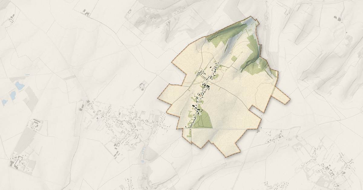 Portrait cartographique de Brévillers : relief, eau, forêts, bâti et voies, calculés à partir des données de l'IGN